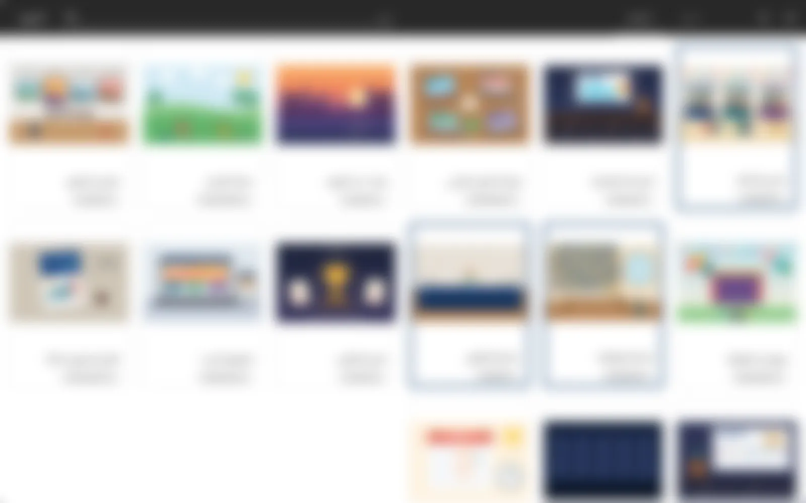 The media library, opened from an entry. It has search, shows the uploader on every image, and puts a blue border on the images already attached to the entry.