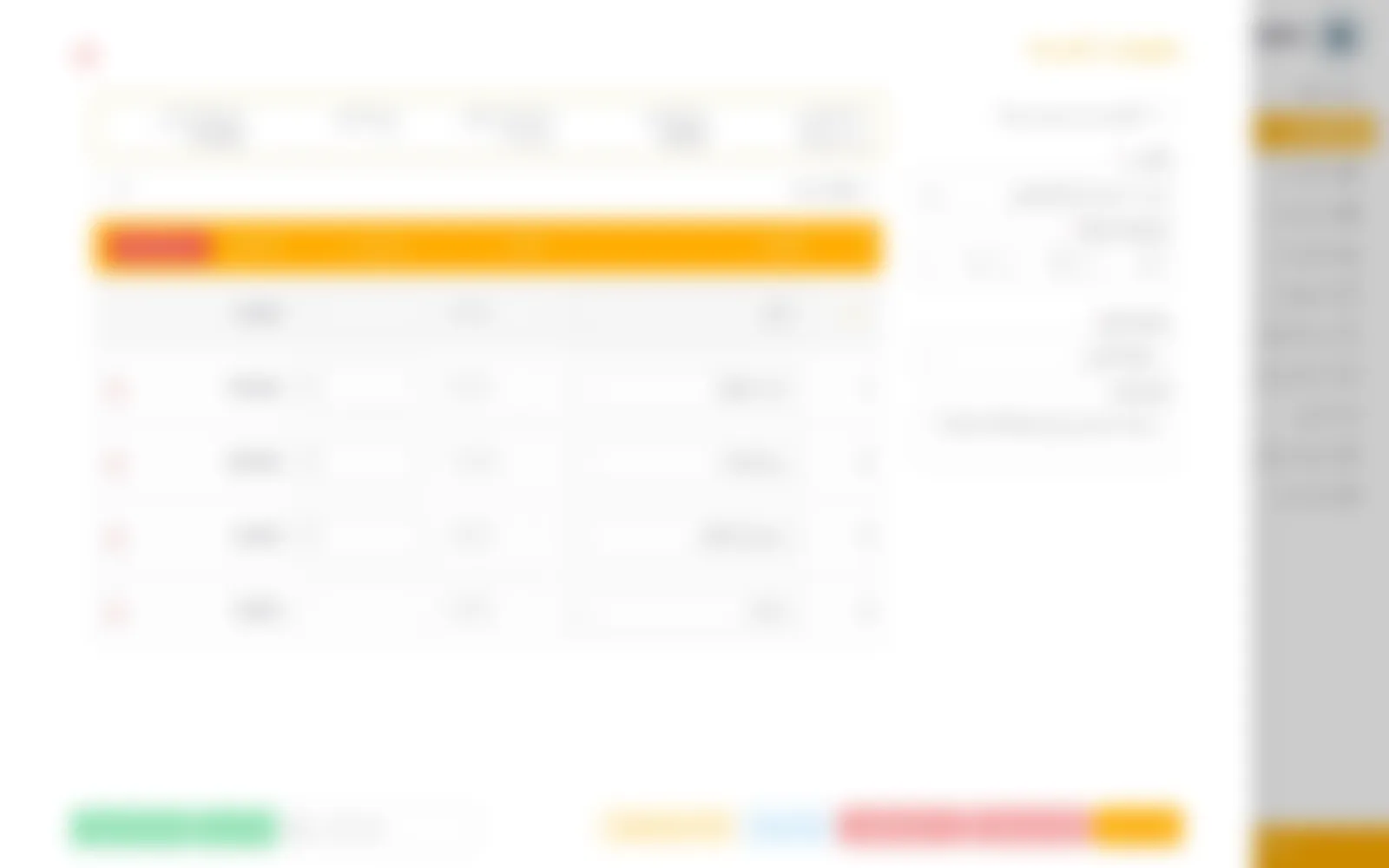 The invoice editor (invoice v2): service items with a year count and a line total each, a row for adding the next service, and the status actions from unpaid to paid and confirmed.