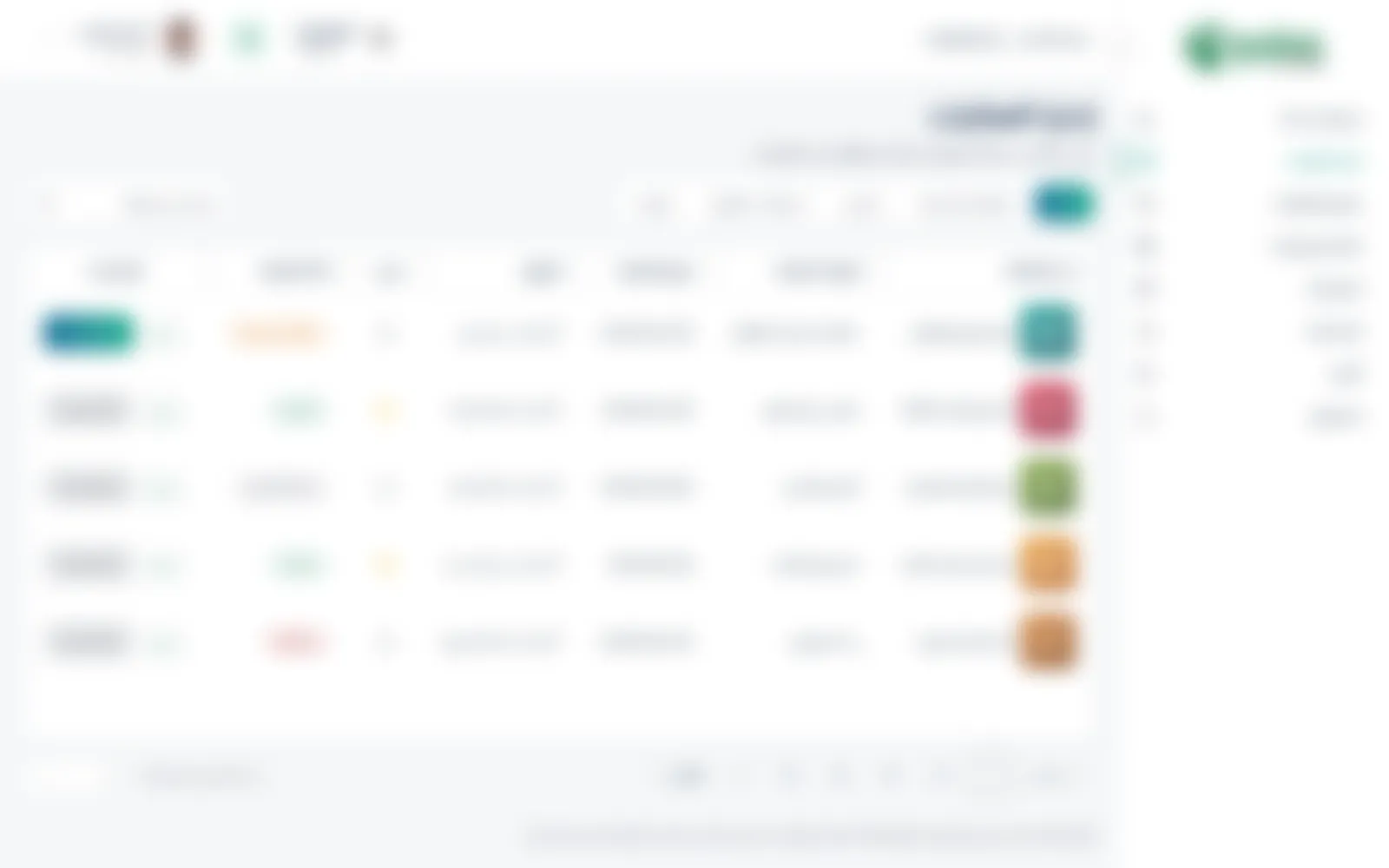 The moderation queue: each event’s status, status filters and search, featured stars, and Take action enabled only while an event is pending.